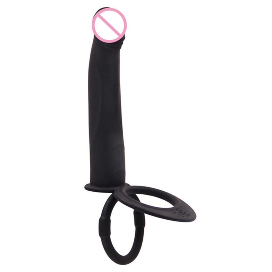Double Penetration Vibrator Sex Toy For Couples Women Man Cock Ring Strapon Dildo Vibrator Strap On Anal Pussy Adult Toy