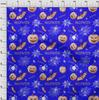 oneOone Baumwoll-Flex-Stoff, blau, Halloween-Nähstoff, Meterware, bedruckt, DIY-Kleidung, Nähzubehör, 101,6 cm