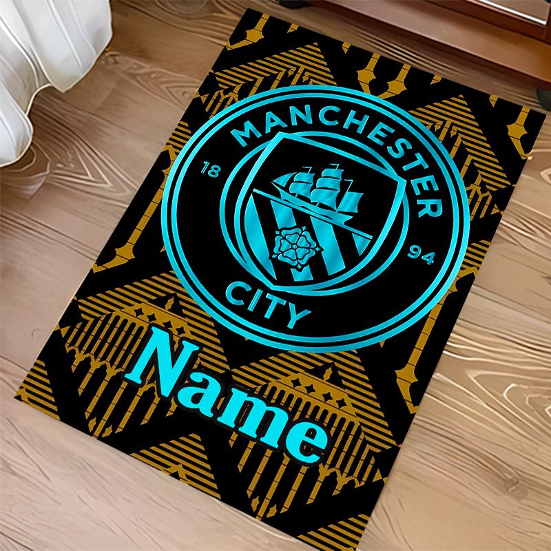 Custom Personalization Manchester City F.C Print Area Rug - Soft, Washable Non-Slip Indoor Mat,Living Room,Home&Office Decorative Rug