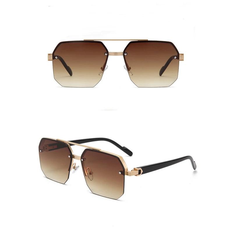 1PC Metal Square Frame Fashion Sunglasses Street Shot Trendy Decorative Eyewear