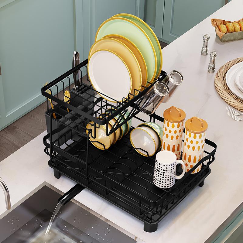 Compact Dish Rack Multifunctional Dish Drying Rack Rustproof Kitchen Dish Drying Rack