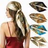 Bohemian Printed Women's Scarf 90x90cm Neckerchief Hijab Silk Scarf Square Shawl Sunscreen Cover