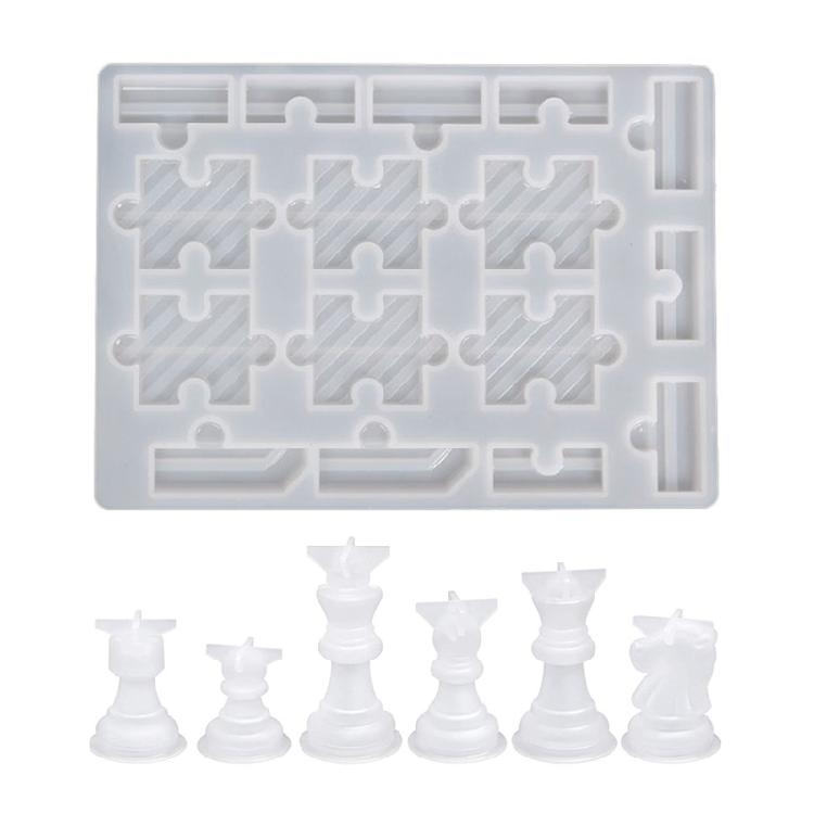 Schachspiel mit Damebrett Silikonharzform Vollgröße 3D Schach Epoxidform
