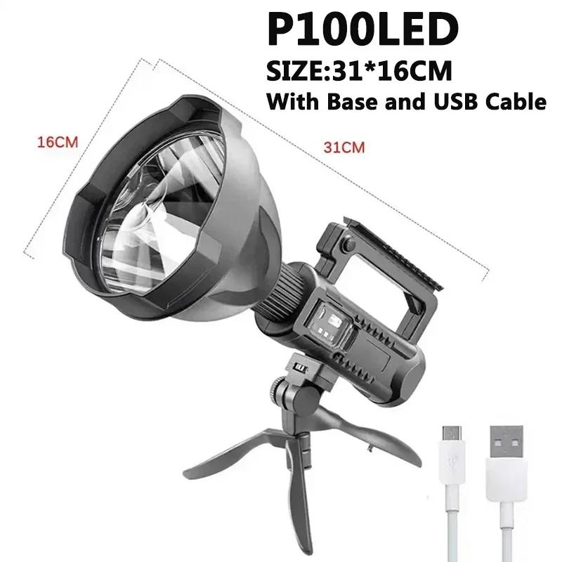 Torches LED Super Bright Rechargeable, Long Range Searchlight, Suitable for Outdoor Emergency, Camping, Fishing, Hunting