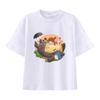 New Summer Cotton Cartoon Totoro Printed T-shirt for Children, Street Men and Women, Summer Fashion Casual Top, T-shirt