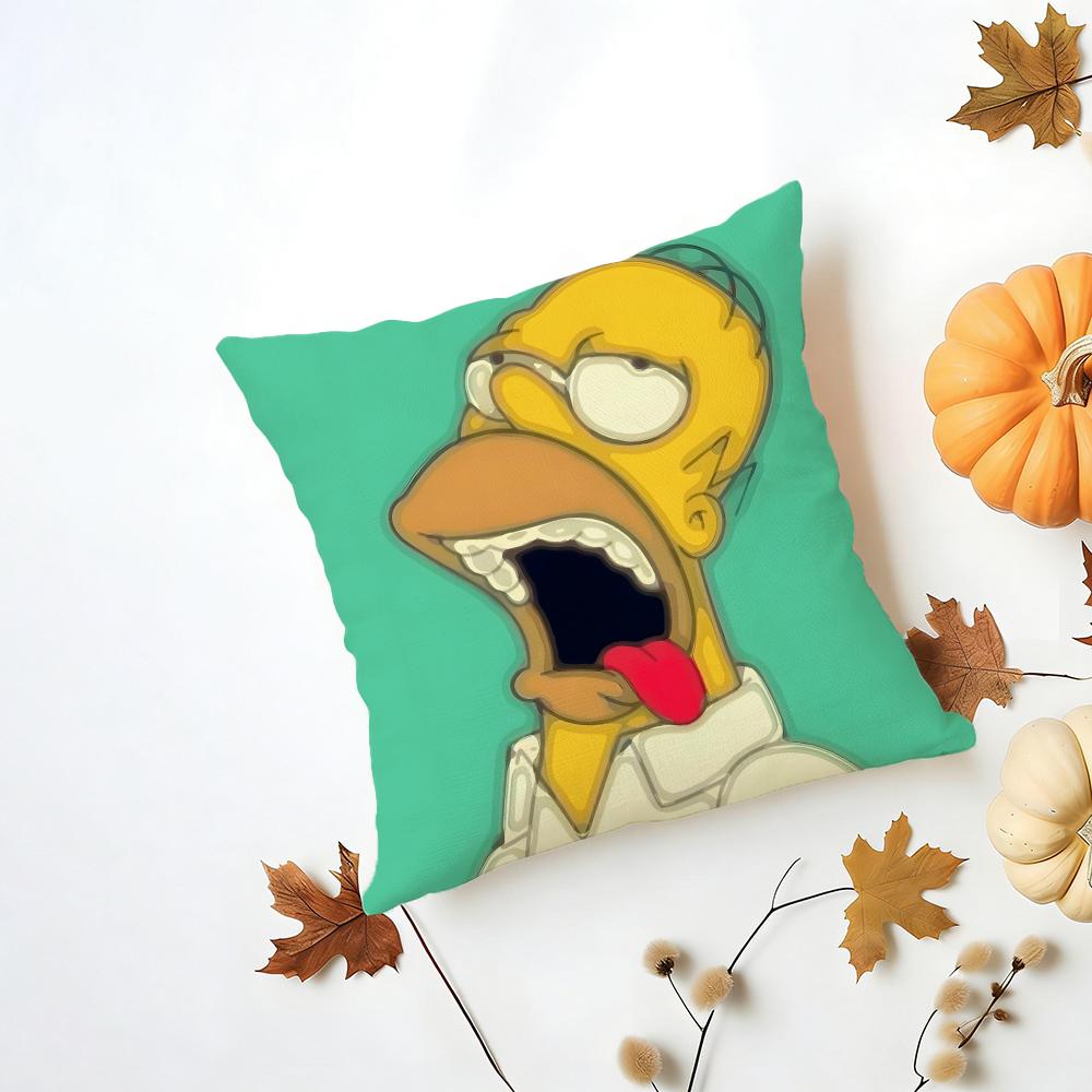 T-The Simpsons Cushion Cover Washable Linen Pillowcase Soft For Daily Sofa Bed Home Room Decor