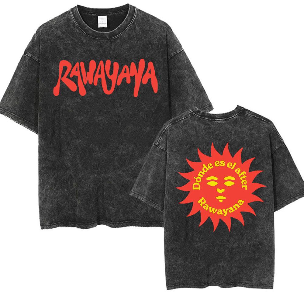 Band Rawayana Quin Trae Las Cornetas Washed Vintage T Shirts Men Women Fashion Hip Hop Tshirts Cotton Oversized Tshirt
