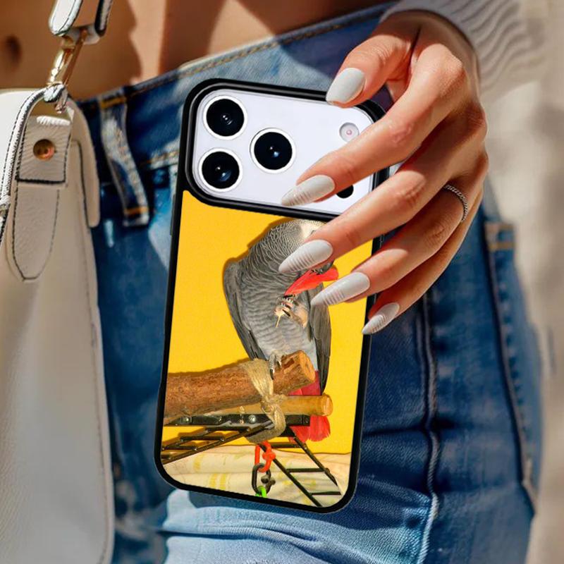 African Grey Parrot Phone Case For iPhone 17 Air 14 15 13 12 Max Cover For Apple 14 15 16 16e 11 Pro Max Plus Coque