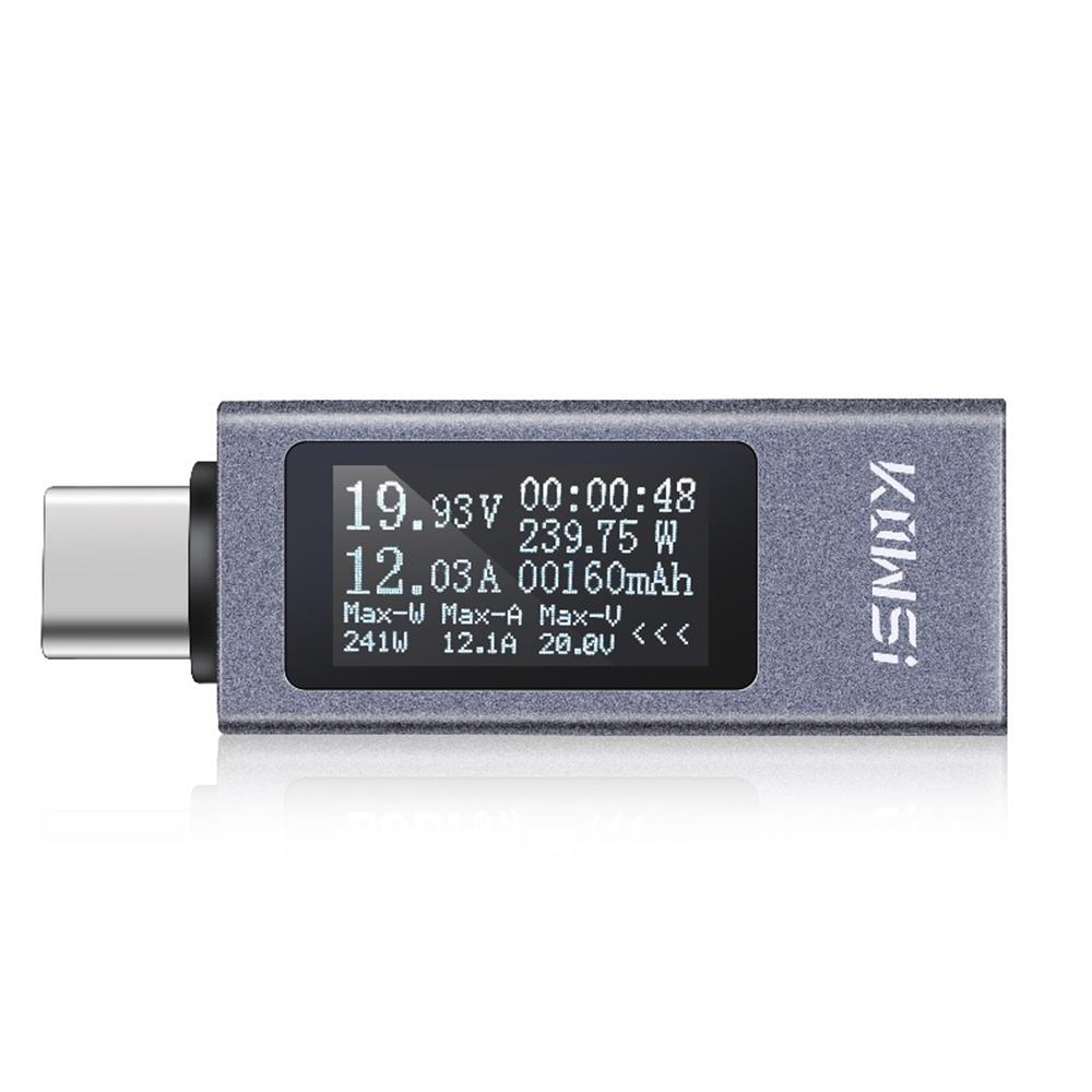 DC 4-30V 0-12A Digital Voltmeter, Ammeter and Power Meter Type-C Mobile Phone Charging Tester KWS-2301C/2302C/2303C