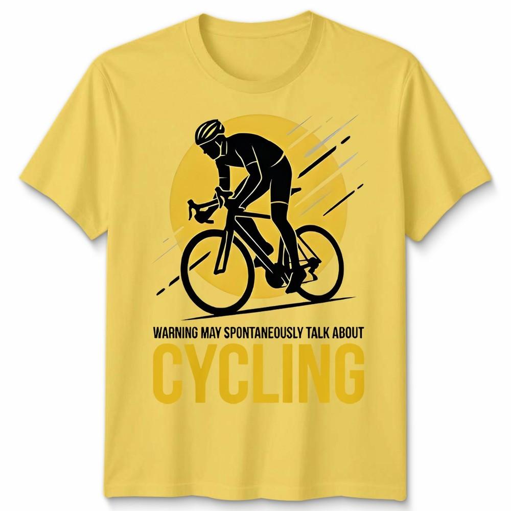 Kann spontan über Radfahren sprechen Unisex T-Shirt Neuheit Geschenk Biker Radfahrer