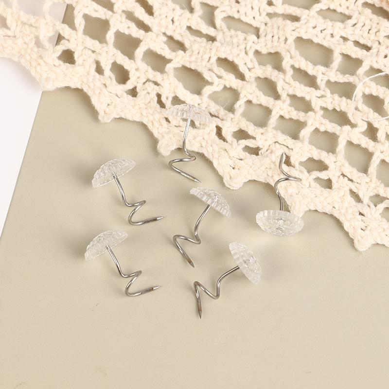 100 Pcs Clear Heads Twist Pins Fastener for Upholstery Blanket Chair Sofa Fixing Decorate Pins Repair Loose Drapery Pins