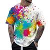 Sommarkul 3D-mönster Batik T-shirt Färg Målning 3D-tryck Herr T-shirt Kortärmad Topp