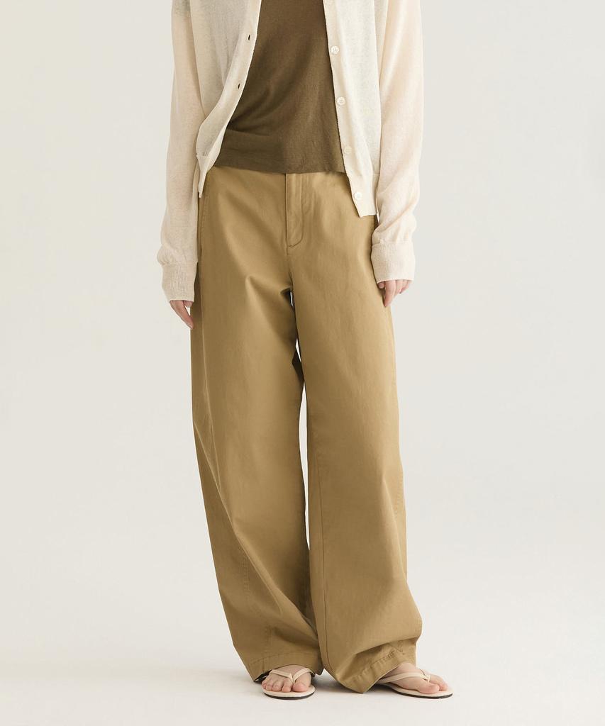 Oteumilkape Barrel Leg Pants - Beige