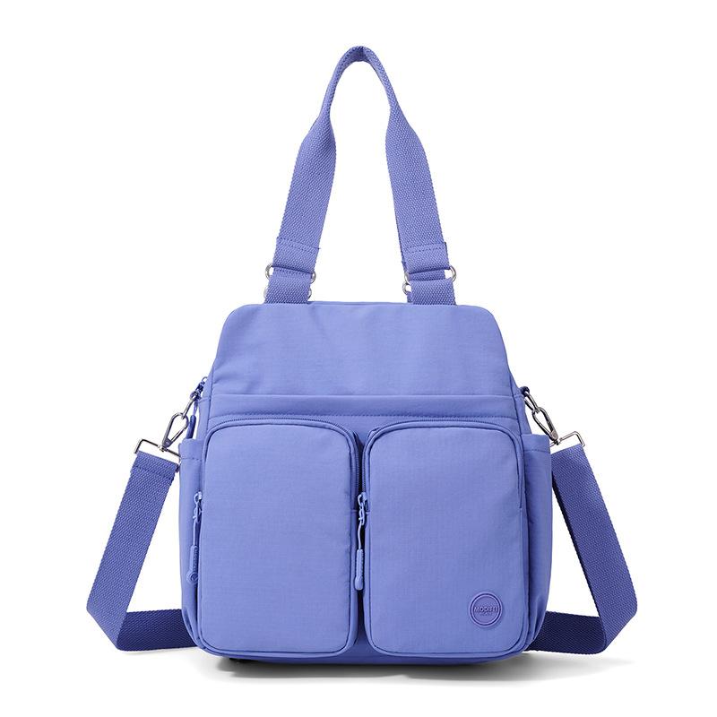 Multi-Pocket Nylon Crossbody Bag for Women Lightweight Shoulder Tote Handbag with Straps