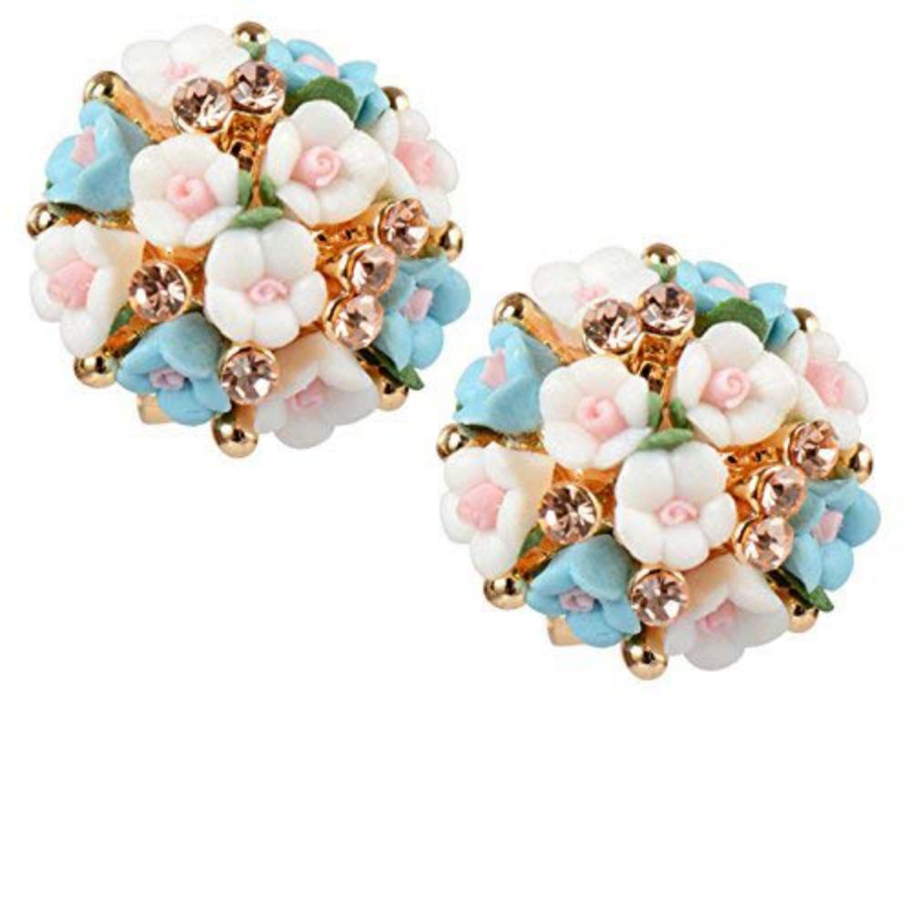 Jewellery for Women Gold-plated Floral Stud Tops Earings Earrings for Women & Girls