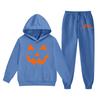 Kids Hoodie and Sweatpants Set with Halloween Print for Holiday Wear