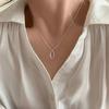 925 Sterling Silver Oval Clavicle Chain Necklace - 2023 Luxurious High-End Style for Women