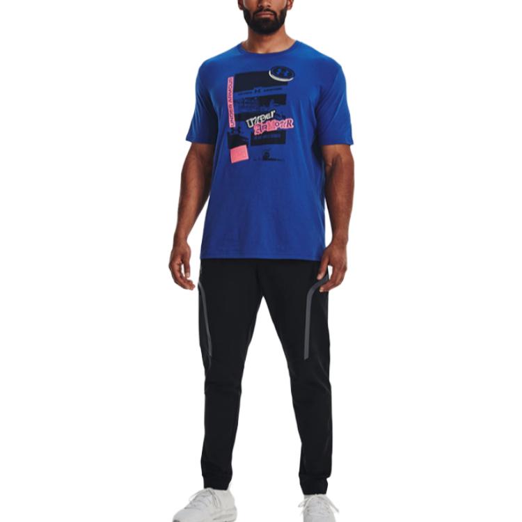 Under Armour Solid Color Lace-Up Fitness Training Running Pants Men pants Black 1373864-001
