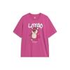 Li-Ning X Disney Toy Story Aardbeienbeer Cartoon Print Ronde Hals Korte Mouw T-shirt Unisex Tops Rozig-Paars AHST755-5