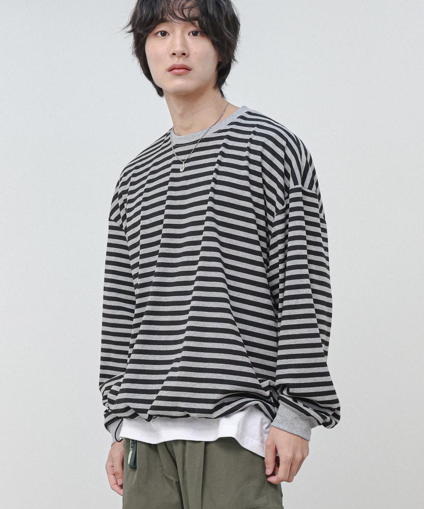 Modernoment Striped Oversized String Long Sleeve [Khaki]