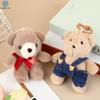 12cm Cute Overalls Bear Bear Plush Pendant Couple Hanging Accessories Cartoon Bear Bag Charm Decor Gift