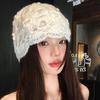 Hollow Mesh 3D Flower Crochet Beanie Cap Handmade Turban Knit Hat Women Casual Wear