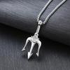 Vnox Men's Rock Punk Trident Pendant Necklace, Stainless Steel 60cm Length Box Chain, Hip Hop Metal Jewelry Accessory