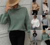 Autumn and Winter New Solid Color Sweater Turtleneck Pullover Loose European and American Women's Clothing Solid Color Turtleneck Sweater