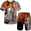 Heren Zomer Vissen Kamperen Set T-shirt + Shorts 2-delige set Buitensportkleding Trainingspakken Oversized Korte Mouw Kledingpak