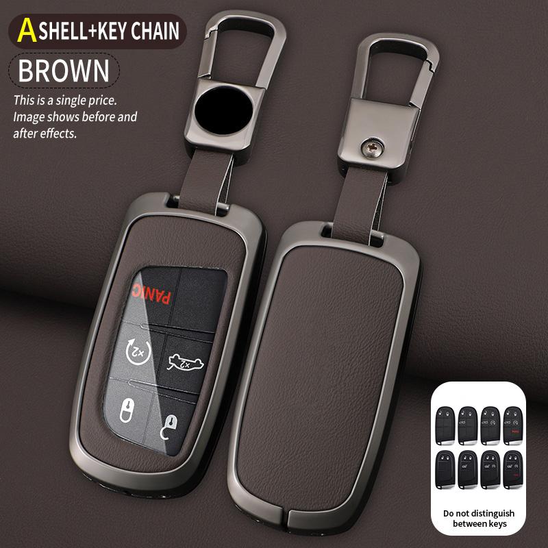 Zinklegierung Leder Auto Schlüssel Schlüsselhülle Für Jeep Cherokee Fernbedienung Wrangler Commander Compass Schlüsselhülle Auto Schlüsselhülle