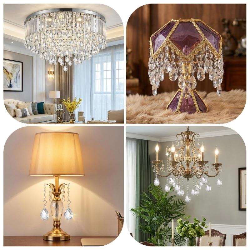 Chandelier Crystal Replacement Pendants Set of 10 Clear Hanging Teardrop Prisms Suncatchers with S Hook for Ceiling Light, Lamp and Room Decors