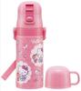 Wasser Sanrio Hello Kitty Stilvoll Edelstahl Klein Sport Wasser Kinderflasche, 2-Wege, Strohhalm/400ml Fassungsvermögen, Becher/350ml Fassungsvermögen, Design, Mädchen,
