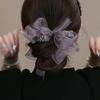 Women Hair Band Organza Bow Hair Rope Sparkling Rhinestones Decor Ponytail Holder Hair Styling Tool Hair Accessories