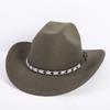 Popular European and American Fashion OL Style One-word Cowboy Hat Men's and Women's High-end Top Hat Jazz Hat Felt Hat