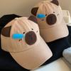 Casquette coréenne pour enfants, en coton, style baseball, motif capybara mignon, protection solaire, idéale pour les activités de plein air.