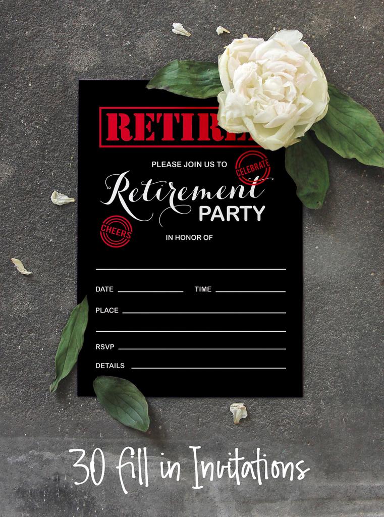 Inkdotpot Pack Of 30, Join Us Invitations With Envelopes, Retirement Party Celebration Invite Cards Fill-In Style Party Supplies 5 X 7 Inches