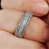 Square Cubic Zirconia Crystalline Rings Fashionable Jewelry Women Nuptial Wedding Occasion Engagement Event Party Event Luxurious Accessories