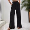 Women's Pant Fashion Solid Colour Elastic Waist Trailing Wide Leg Pants Casual Pants
