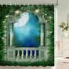 3D Fantasy Forest Landscape Printed Shower Curtain Waterproof Polyester Bath Curtain Bathroom Decoration With Hooks Curtain