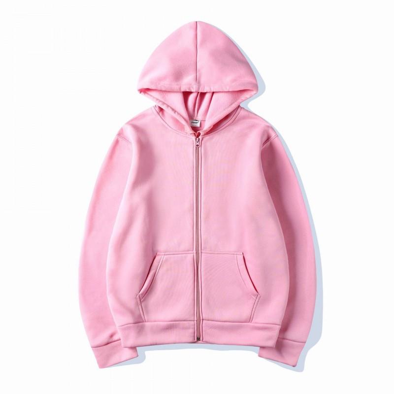 Unisex Kapuzen-Reißverschluss-Sweatshirt Einfarbige Lässige Langarm-Pullover für Herren Damen