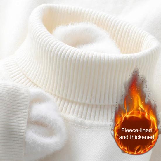 Heren Verdikte Coltrui Fleece Gevoerde Pullover Trui Warme Gebreide Lange Mouw Top Casual Losse Pasvorm voor Thuis Kantoor Streetwear