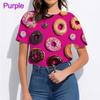 Letnia Moda Damski Casualowy T-shirt Nadruk 3D Pączek Czekoladowy Jedzenie Chleb Zabawny Krótki Rękaw Krótki Rękaw Topy