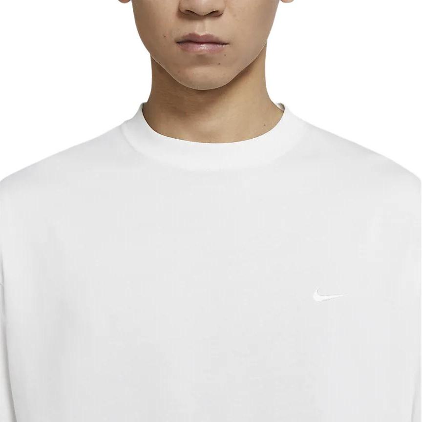 Nike Solo Swoosh Solid Color Round Neck Short Sleeve White Men's DA0321-121