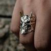 Personalized Unique Two-tone Skull Mask with Adjustable Opening Ring for Men