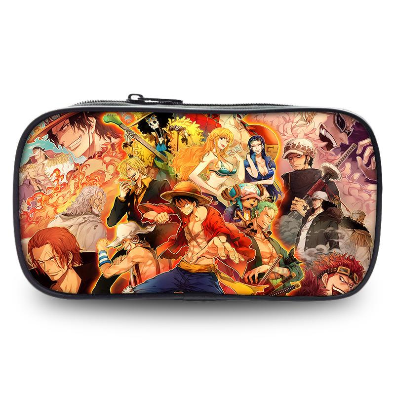 Cartoon Anime One Piece Luffy Zoro Sanji Marco Ace Sabo Pencil Case Stationery Box Students School Pen Pouch Bags Gifts