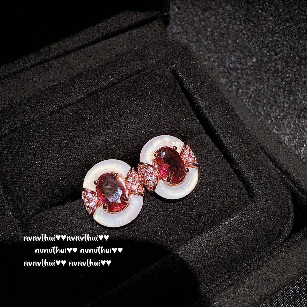 Austria Bauhinia Gemstone Earrings & Filigree Zircon Necklace Set
