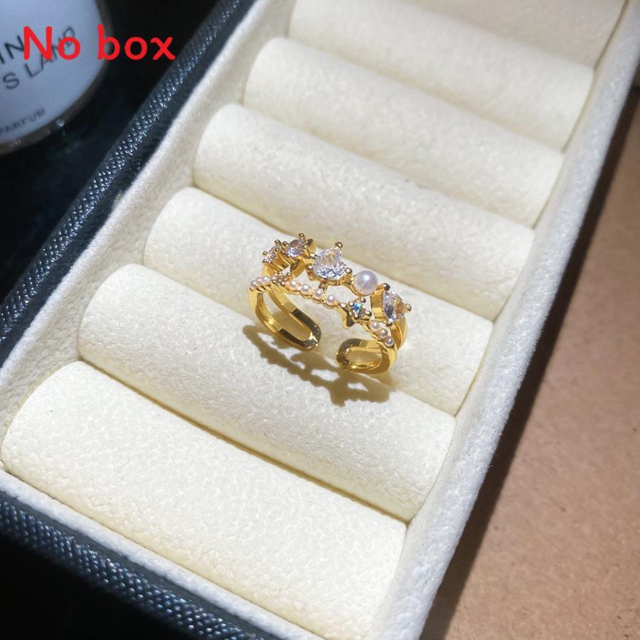 Heart Shape Zircon Open Ring With Gold Silver Finish For Women Fashion Jewelry