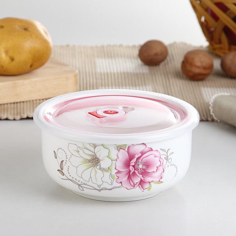 ZISIZ Floral Ceramic Food Storage Bowl Set - 3 Pack