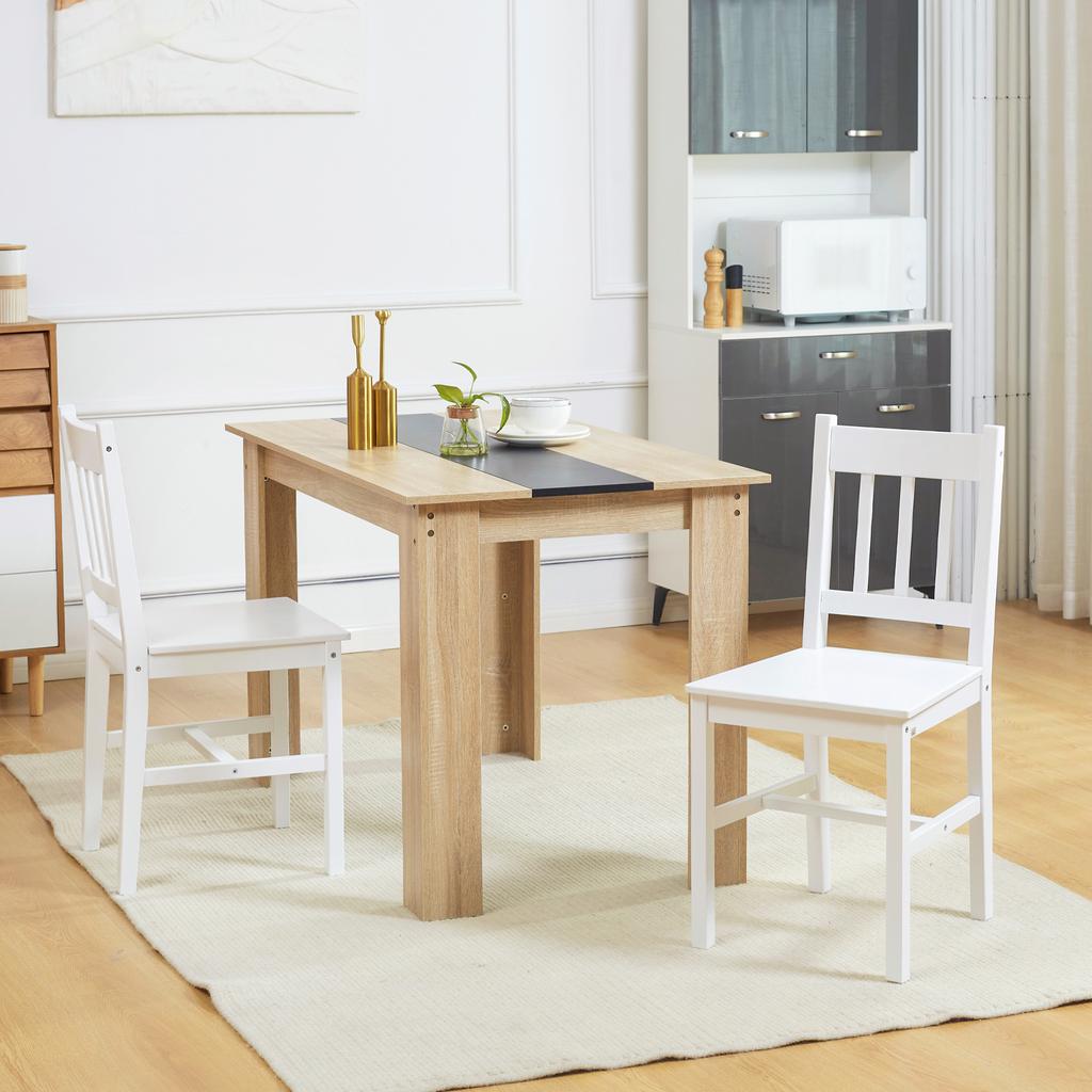 2-Piece Set Dining Chairs Kitchen Chairs Chairs, Solid Wood, 41 Cm X 46.5 Cm X 85.5 Cm, White