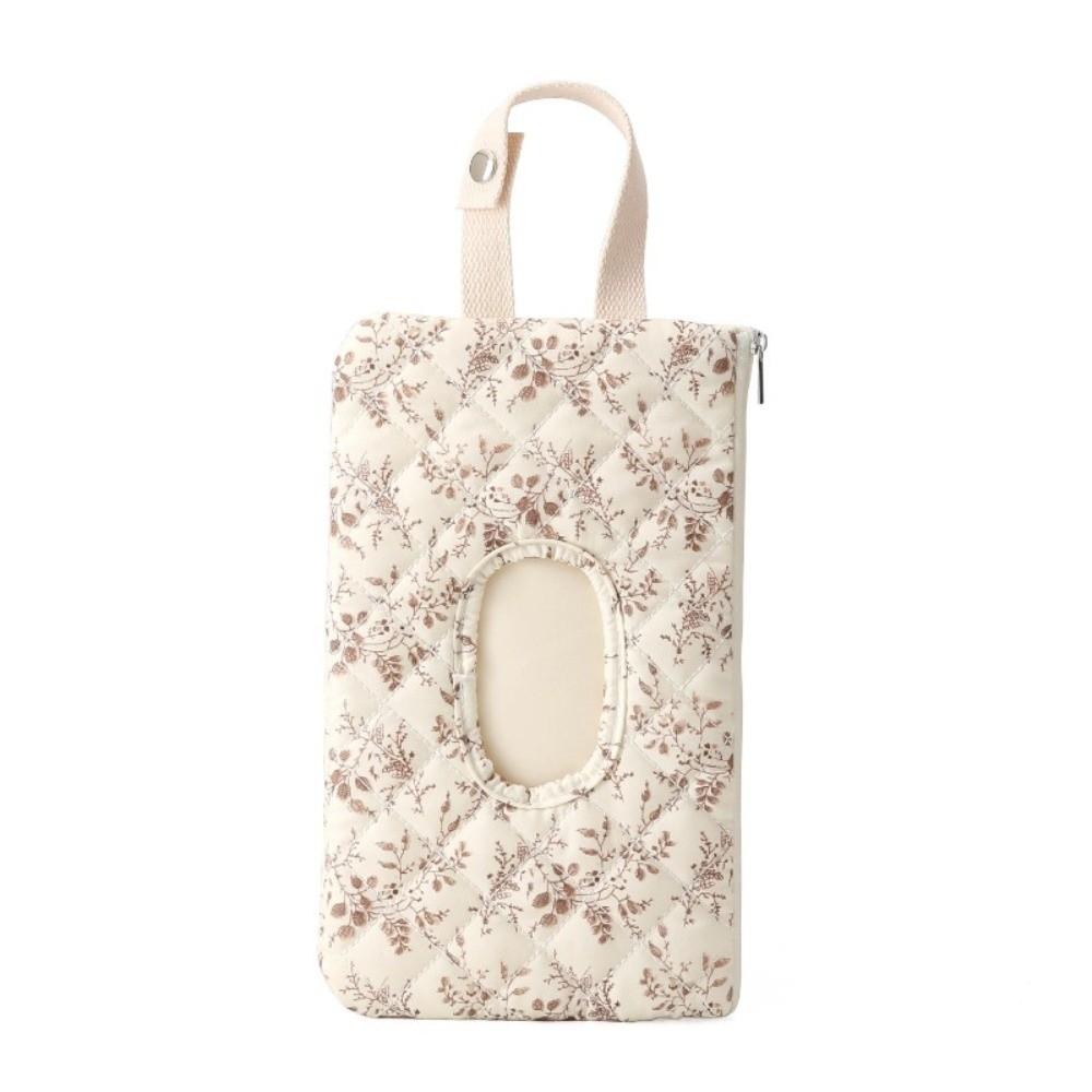 Floral Design Baby Wipes Dispenser Reusable Baby Wet Wipe Pouch Hanging Napkin Case  Stroller Use